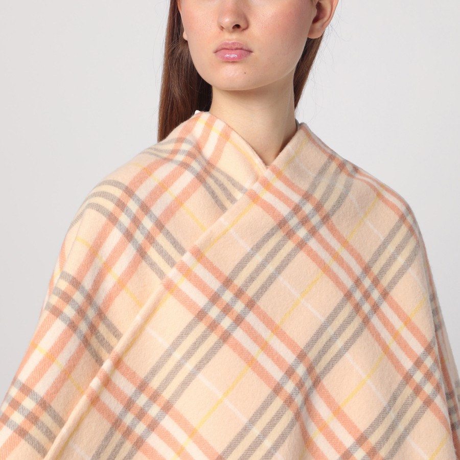 ポンチョ・ケープ Burberry Mantella Check In Lana Check Cashmere Scarf in Sand | Burberry® Official