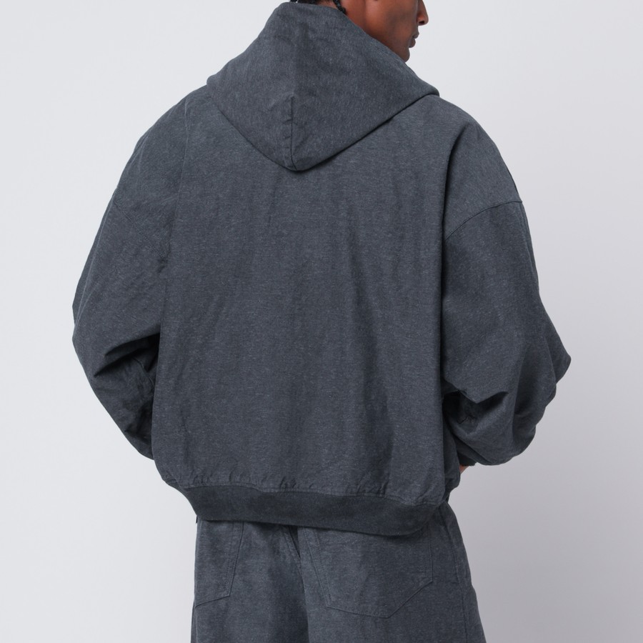 パーカー・フーディ Balenciaga L Oeil Anthracite Melange Cotton Sweatshirt BALENCIAGA | TROMPE L'OEIL HOODIE