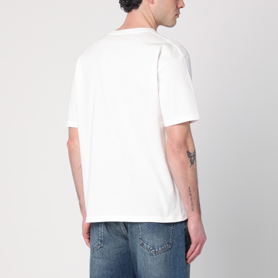 【関税＆送料込み】Valentino Garavani Ivory T-Shirt With Bl Jersey Cotton T-shirt With Chez Valentino Print for Woman in