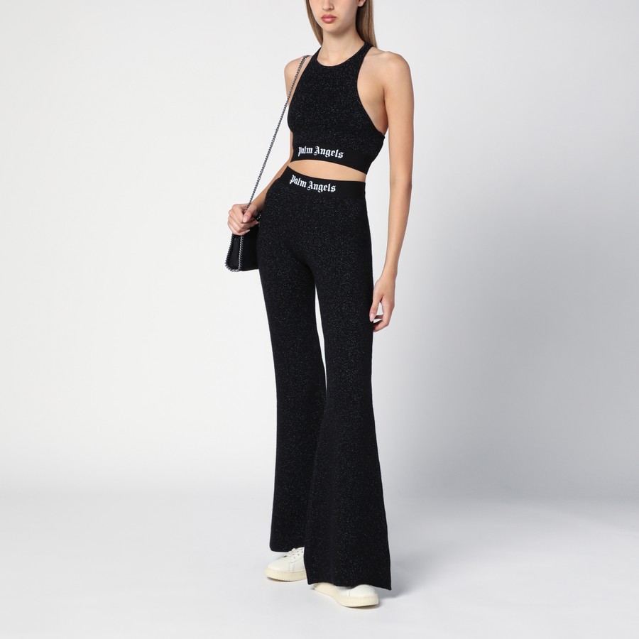 【関税&送料込】Palm Angels Black Lurex Viscose Blend Trouse Palm Angels Black lurex viscose blend trousers | TheDoubleF
