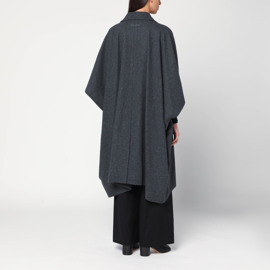 MM6 Maison Margiela Long gray cape coat | TheDoubleF