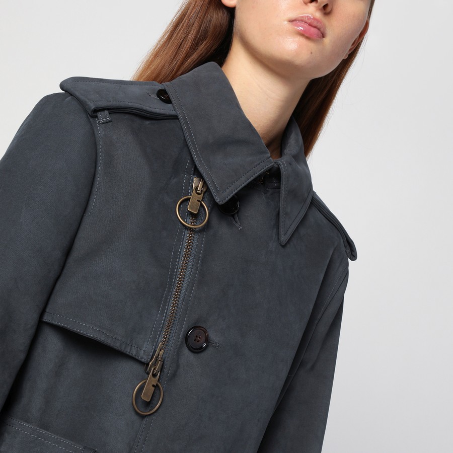 コート Burberry Long Ash-Coloured Cotton And Nylon Trench Coat Burberry Long ash-coloured cotton and nylon trench coat