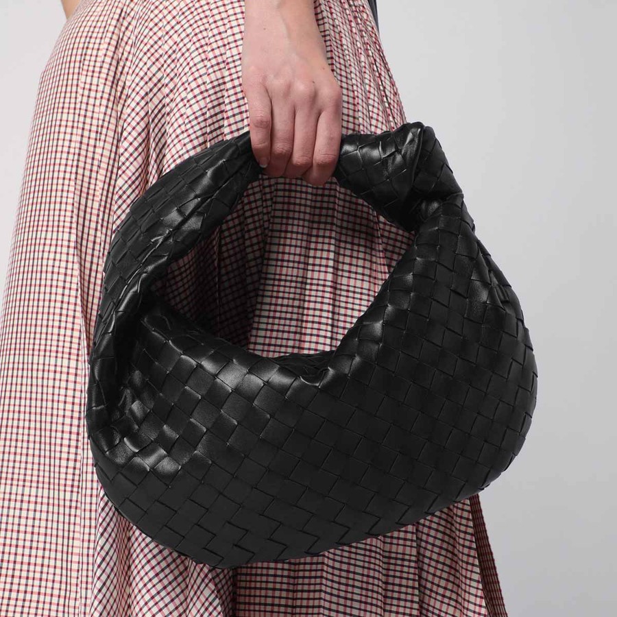 ■BOTTEGA VENETA■ Teen Jodi Tote Bag Black 690225VCPP08425 Bottega Veneta Black Teen Jodie bag | TheDoubleF