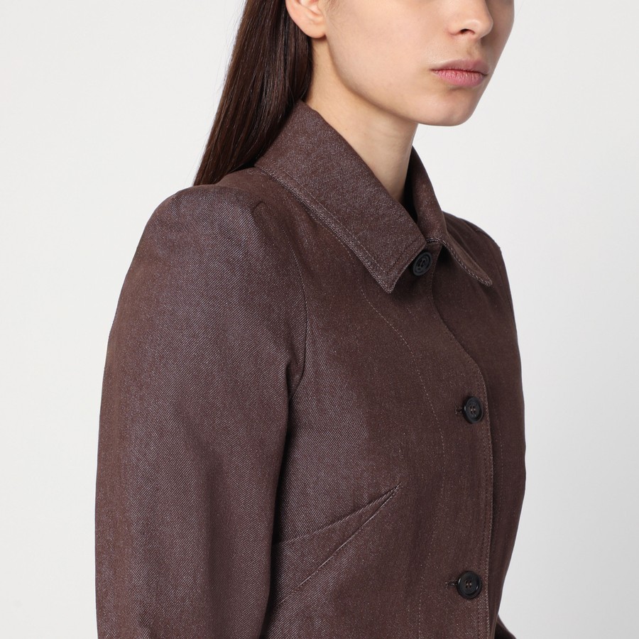 Max Mara Cropped brown denim-effect jacket | TheDoubleF