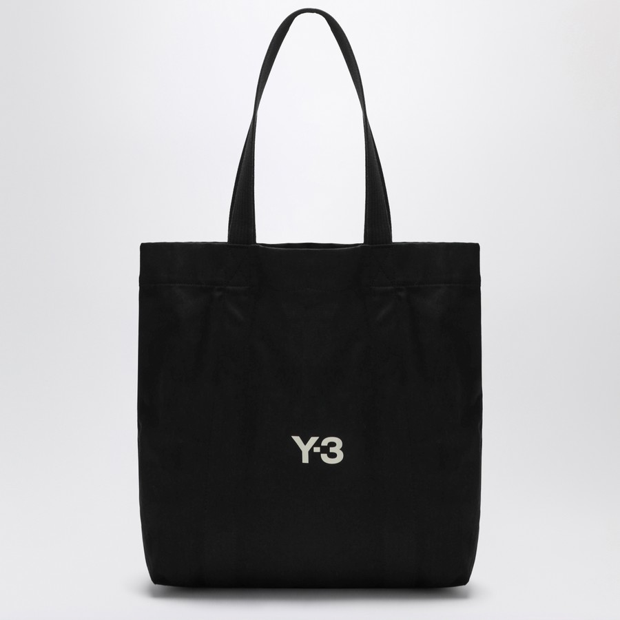 adidas Y-3 Black cotton tote bag with logo | TheDoubleF