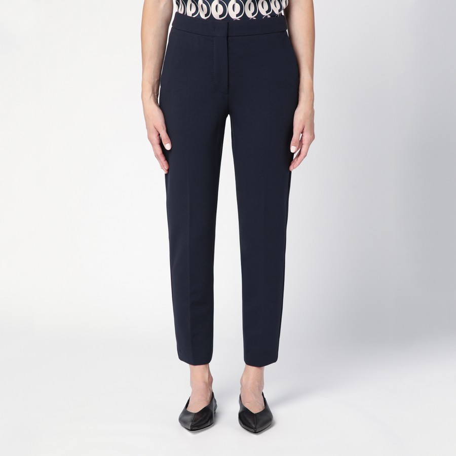 Max Mara Navy blue viscose blend trousers | TheDoubleF