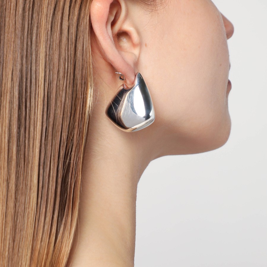 Bottega Veneta Orecchini piccoli Fin argento | TheDoubleF