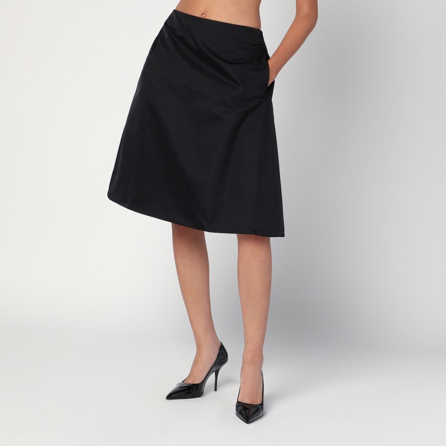 スカート ALEXANDER MCQUEEN FLARED BLACK SKIRT IN SILK BLEND Alexander McQueen Flared black skirt in silk blend | TheDoubleF