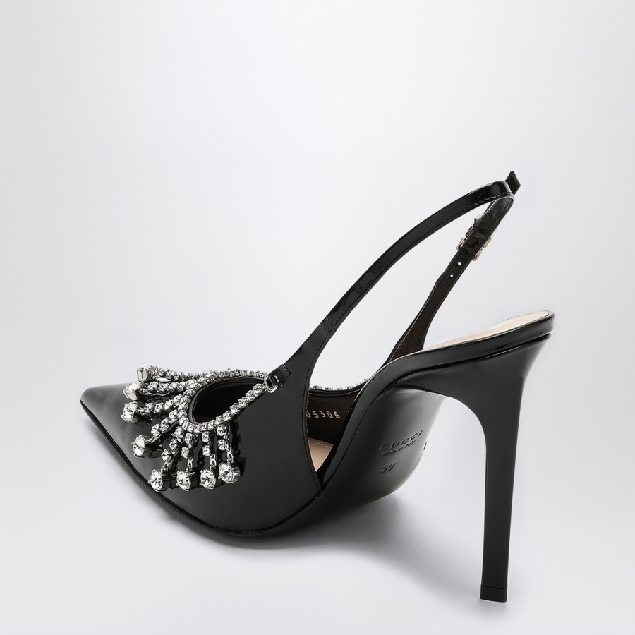 パンプス GUCCI BORDEAUX PATENT LEATHER PUMP WITH CRYSTAL CHAIN Designer Gucci Crystal Heels for Women - Up to 48% off | Lyst