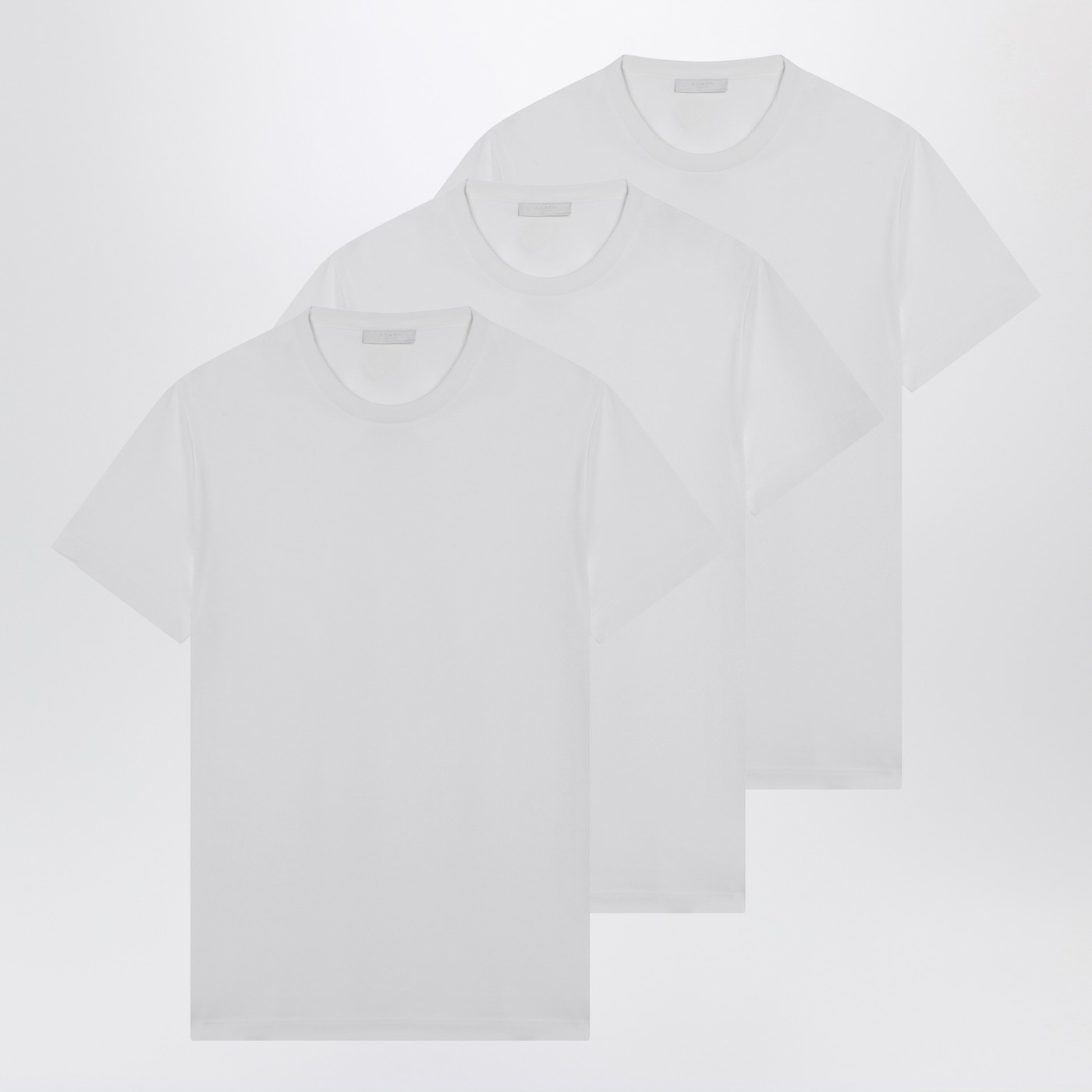 Set di tre T-shirt bianche in cotone