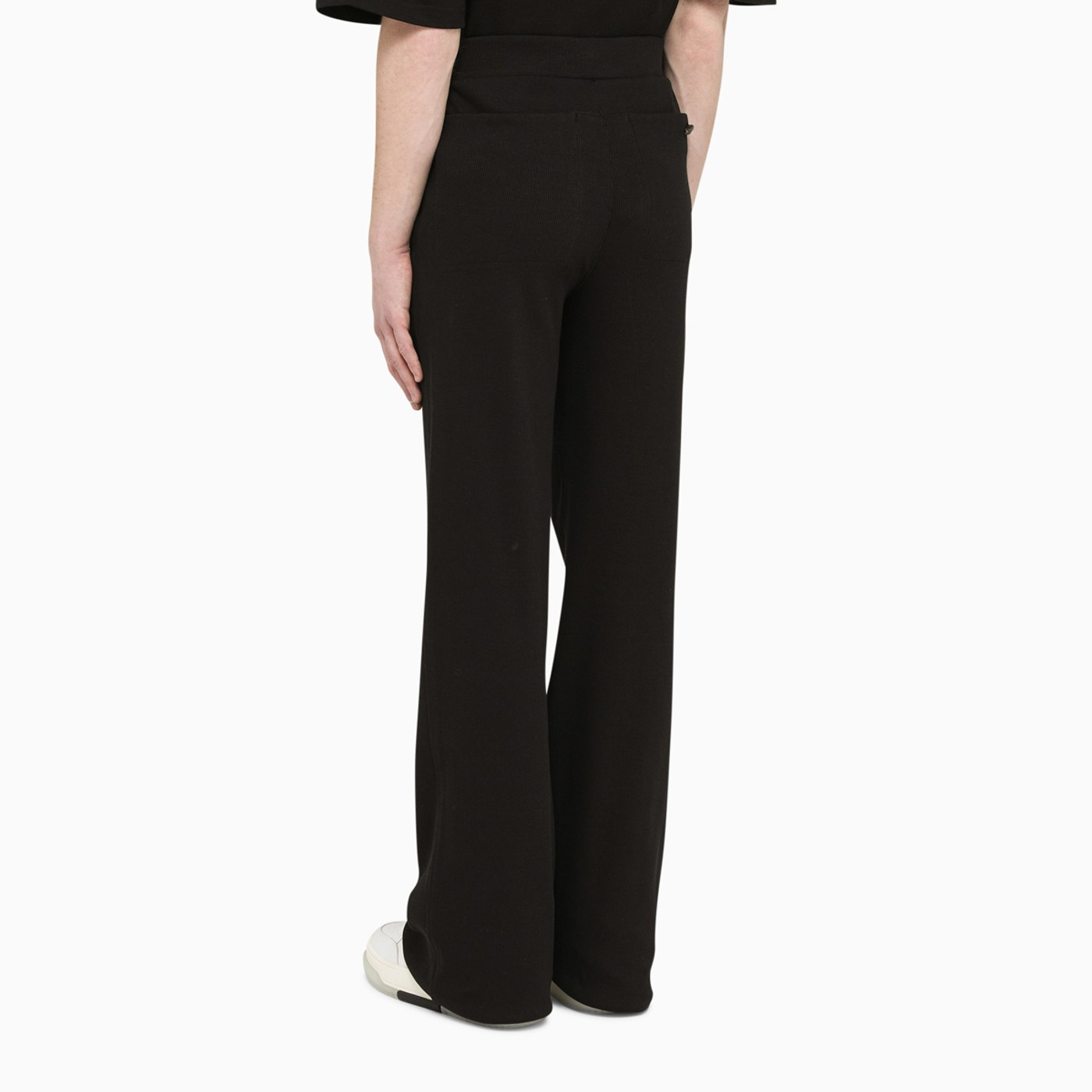 032c Black cotton bell bottom trousers TheDoubleF