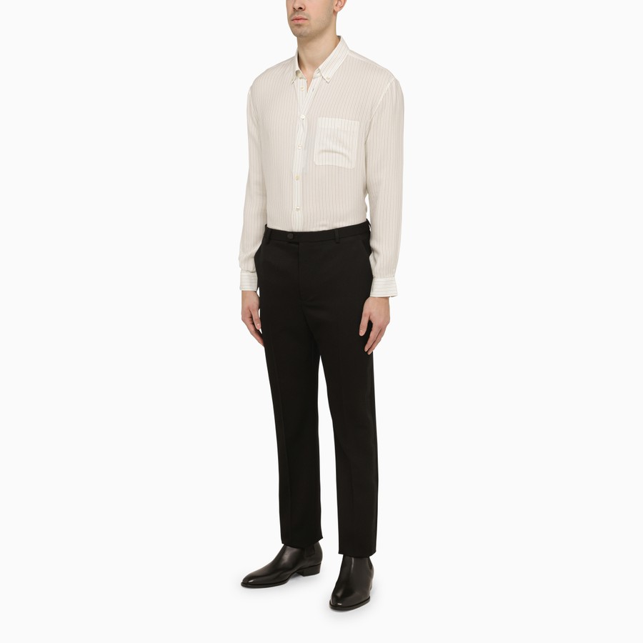 Saint Laurent Cassandre striped silk shirt | TheDoubleF