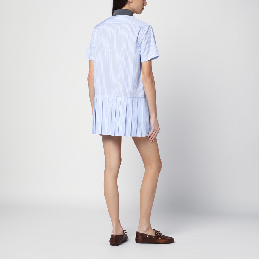 ワンピース MiuMiu FW24 White poplin shirt dress (MF5568SOOO15T9 F0009) Miu Miu Light blue/white striped mini chemisier dress