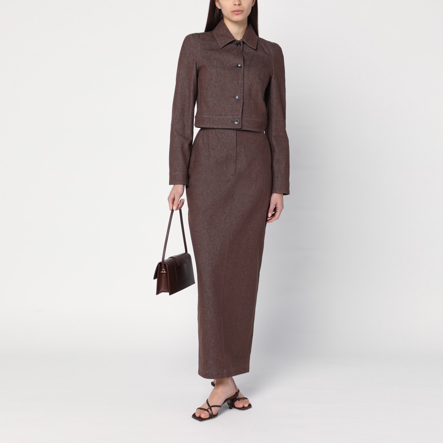 Max Mara Cropped brown denim-effect jacket | TheDoubleF