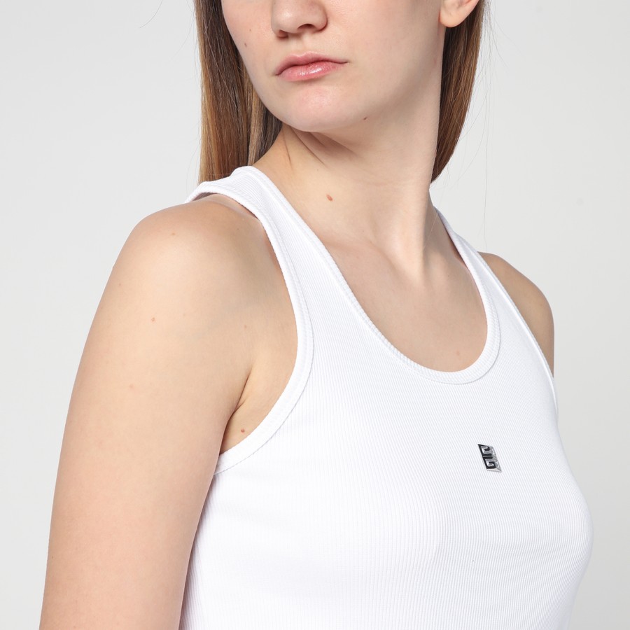 Givenchy White cotton tank top with logo | TheDoubleF