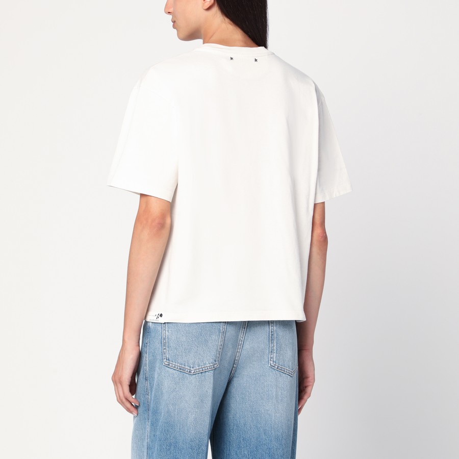 【関税&送料込】Golden Goose White T-Shirt With Rose Golden Goose White T-shirt with rose | TheDoubleF