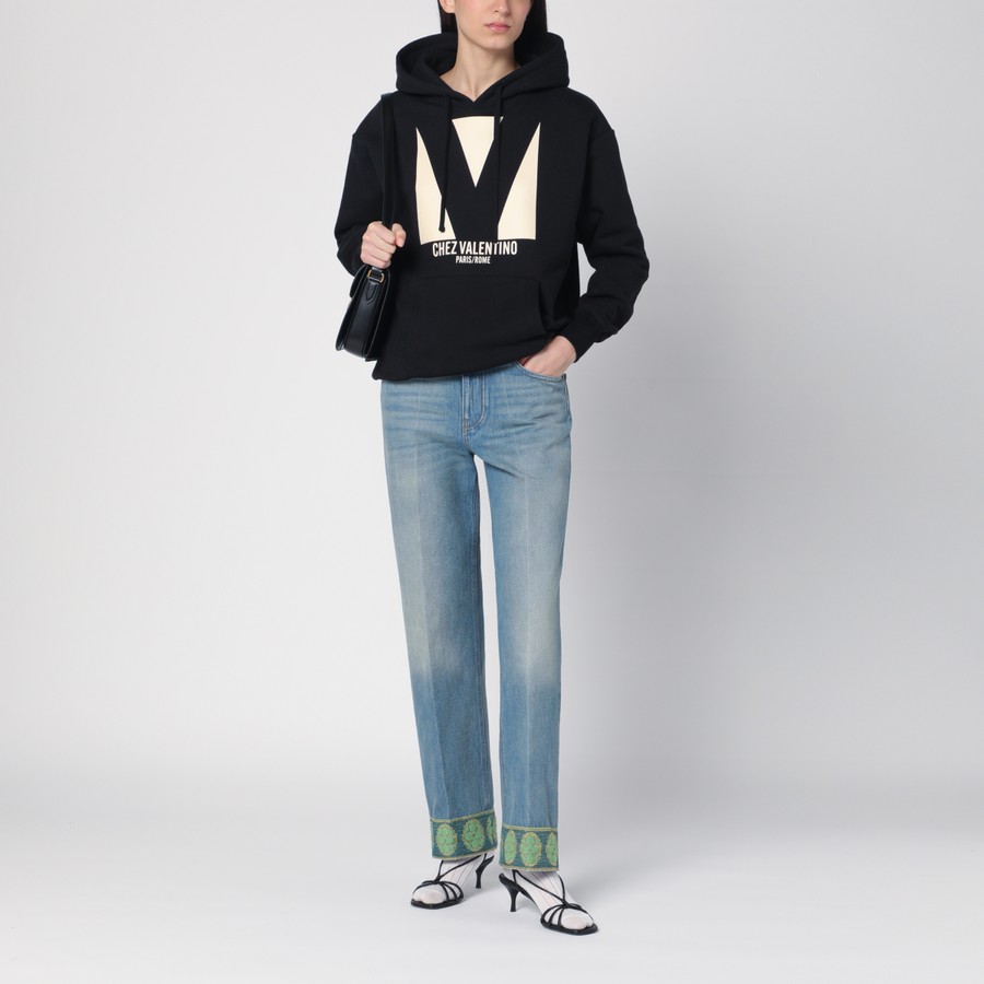 デニム・ジーパン VALENTINO JEANS (6B3DD18Y94W 508) Valentino Garavani jacquard-trim Jeans | Blue | FARFETCH