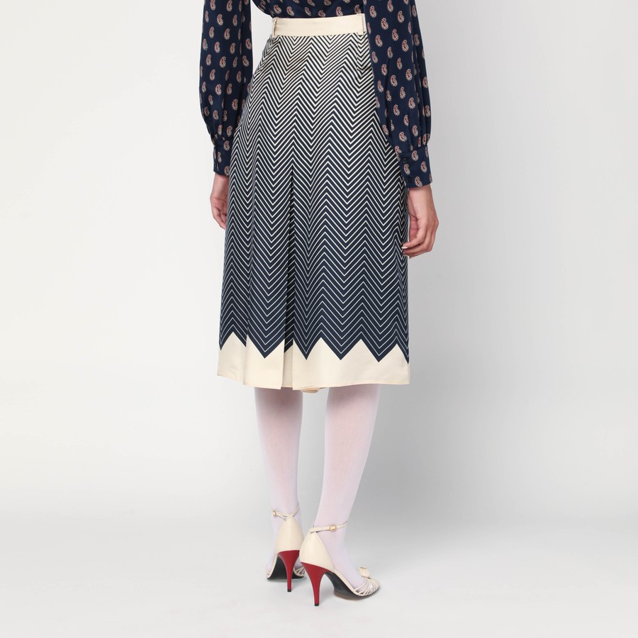 Valentino Blue/ivory silk skirt | TheDoubleF