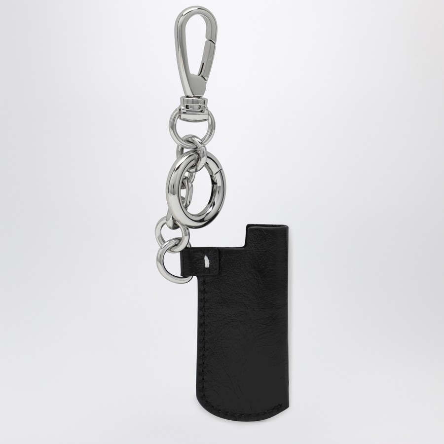 Maison Margiela Black leather key holder with logo | TheDoubleF