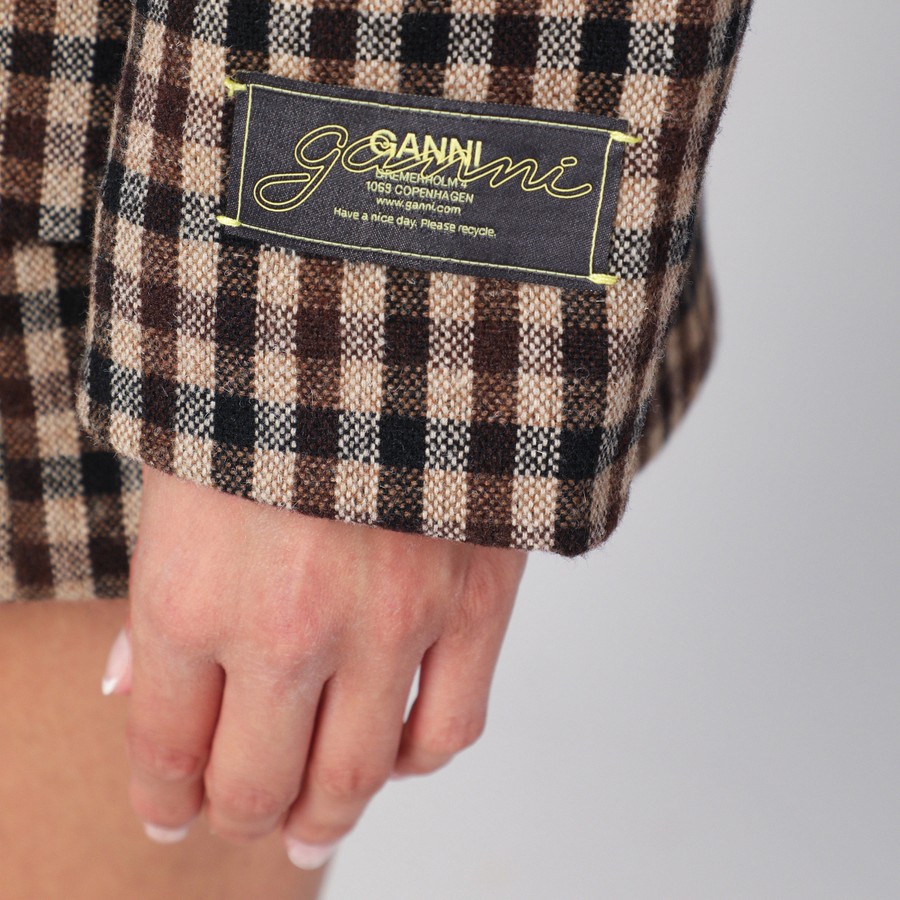 ジャケット Ganni Checked Wool Blazer GANNI Checked wool blazer | TheDoubleF