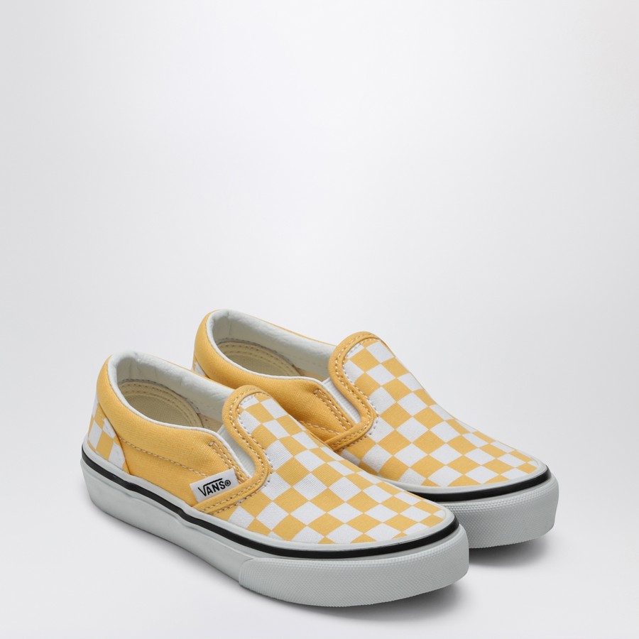 White/yellow slip-on sneaker with Check pattern