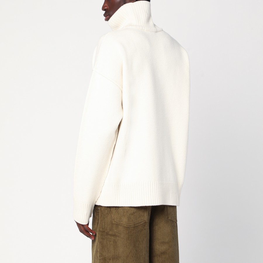 Ami Paris Turtleneck sweater Ami De Coeur white | TheDoubleF