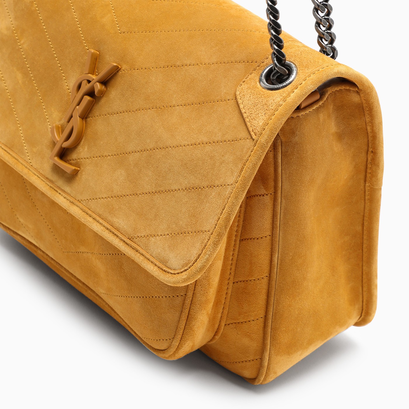 Saint Laurent Medium Niki bag in yellow suede TheDoubleF