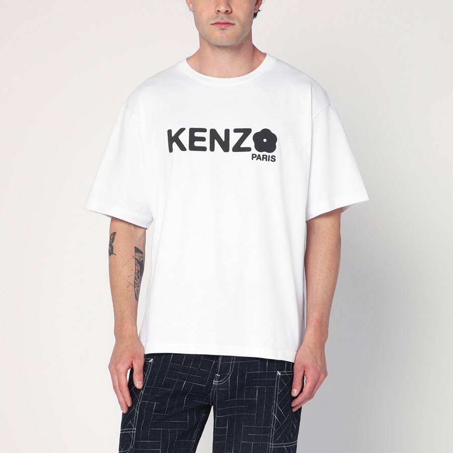 プロコン KENZO White cotton T-shirt with logo | TheDoubleF