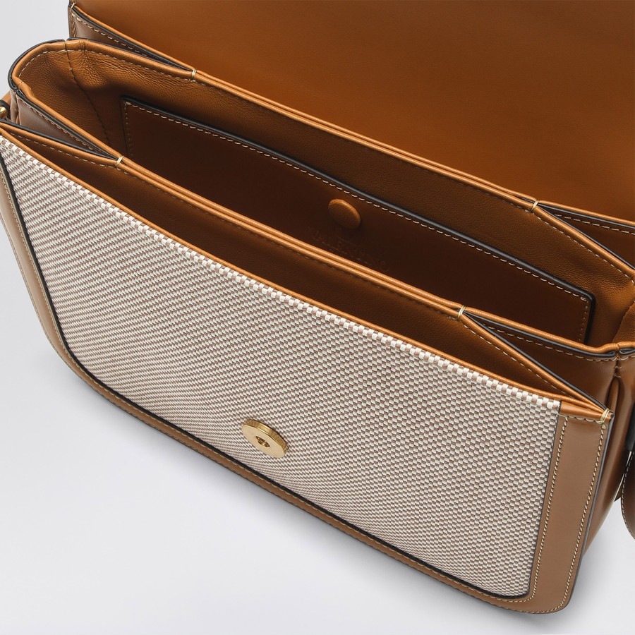 バッグ・カバンその他 Valentino Garavani 9TO5 beige canvas and leather bag Valentino Garavani 9 to 5 Canvas & Leather Crossbody Bag
