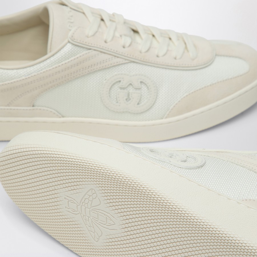 GUCCI White G75 sneaker in suede | TheDoubleF