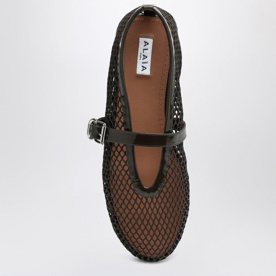 Alaïa Khaki mesh ballerina | TheDoubleF