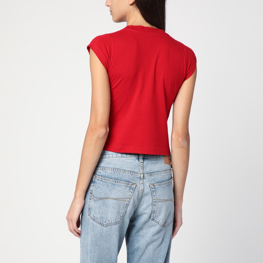 Tシャツ・カットソー BALENCIAGA Woman T-Shirt Red 807341TRVC7 6540 Balenciaga Red cropped t-shirt Keep Calm | TheDoubleF