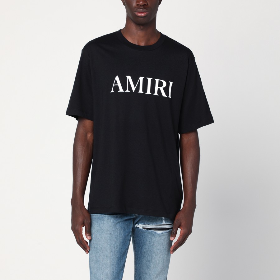 Tシャツ・カットソー Amiri Black Cotton T-Shirt With Logo Patch AMIRI Black cotton T-shirt with logo | TheDoubleF
