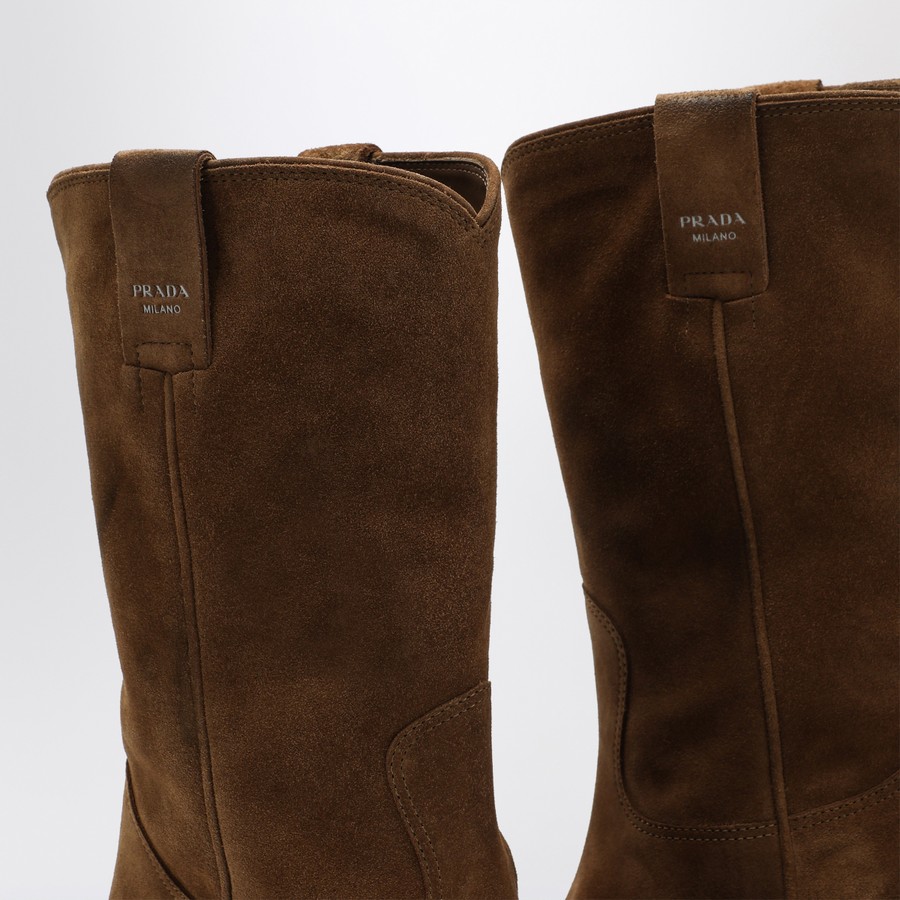 Prada Tobacco colored suede ankle boots | TheDoubleF