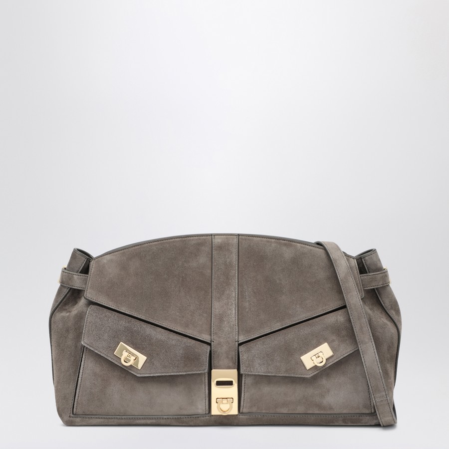 ハンドバッグ Ferragamo Hug multipocket L gray shoulder bag Ferragamo Hug multipocket L gray shoulder bag | TheDoubleF