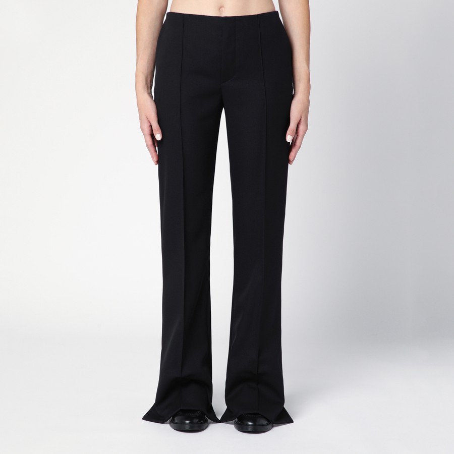 パンツ Chloe FW24 PANTS (CH24APA32 063205) Chloé Black asymmetrical wool trousers | TheDoubleF
