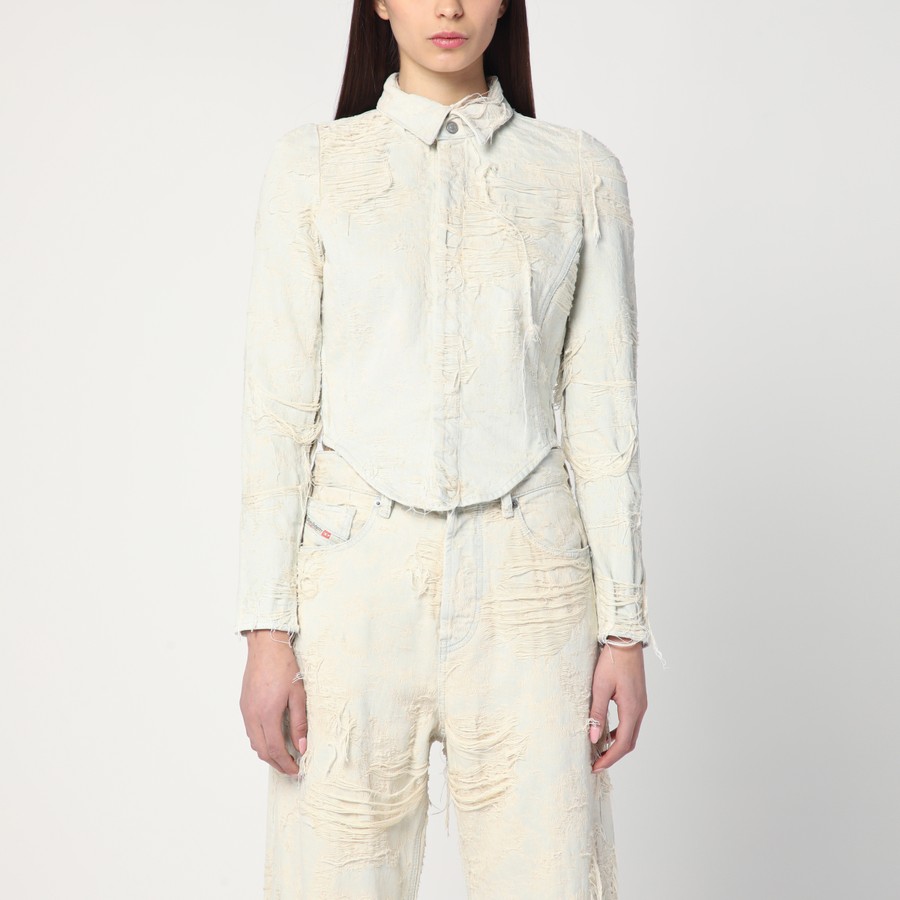 Tシャツ・カットソー DIESEL SS25 'De-Madeline-Fsg' shirt (A1906109M40 01) DE-MADELINE-FSG Shirt in jacquard denim with floating