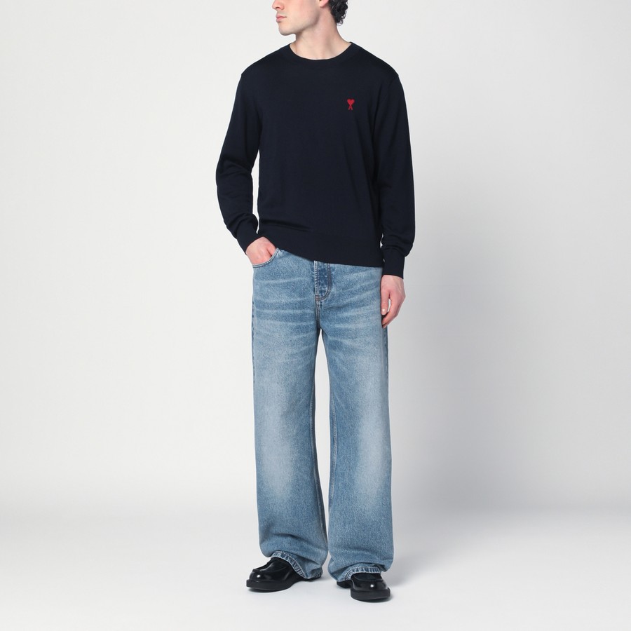 【関税&送料込】Ami Paris Washed Blue Denim Jeans USED BLUE Tapered Fit Jeans | AMI PARIS