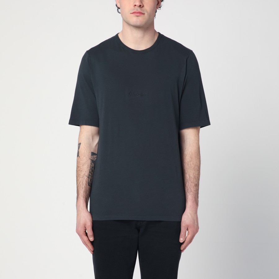 【Saint Laurent Saint】Laurent Black Washed Cotton T-Shirt Saint Laurent Black washed cotton T-shirt | TheDoubleF