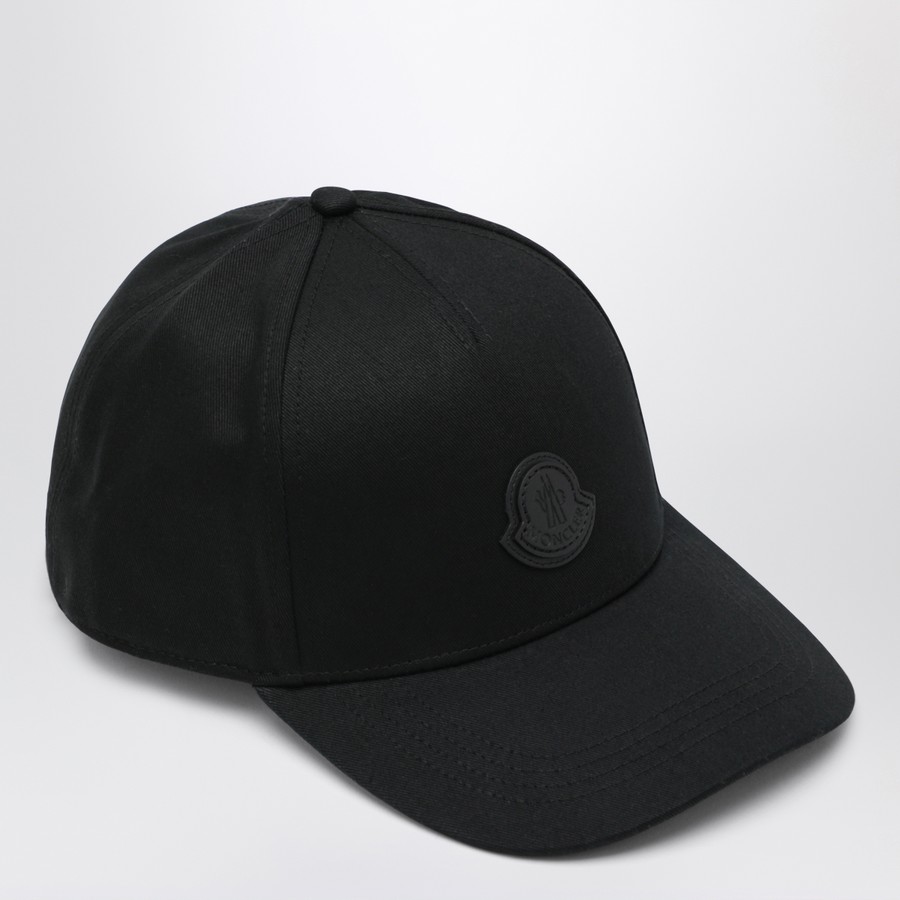 Moncler Black cotton gabardine baseball cap | TheDoubleF
