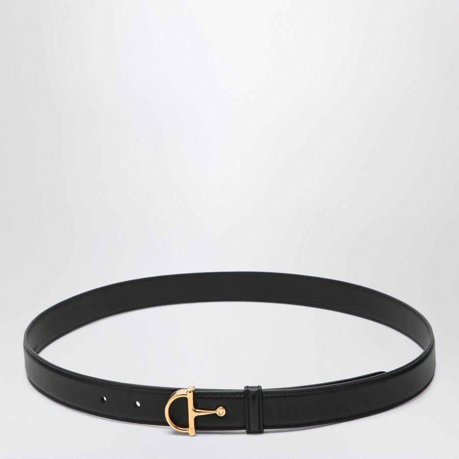 ベルト GUCCI BLACK THIN BELT WITH HALF BUCKLE GUCCI Black thin belt with half buckle | TheDoubleF