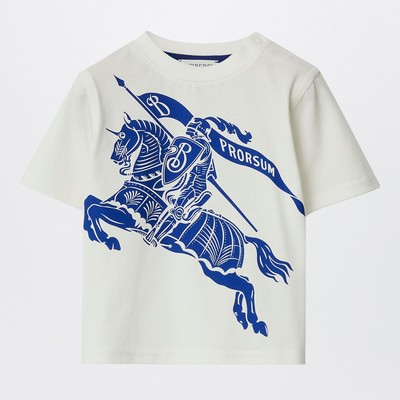 Burberry White cotton T-shirt with EKD | TheDoubleF