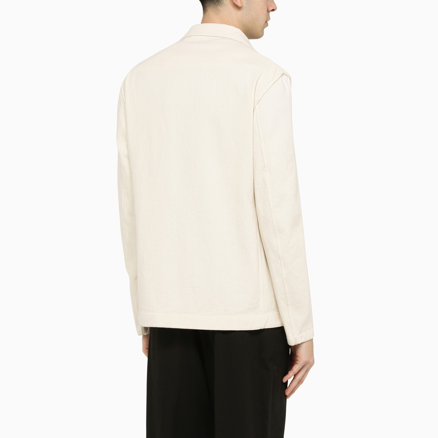 DOPPIAA Cream doublebreasted jacket in cotton TheDoubleF