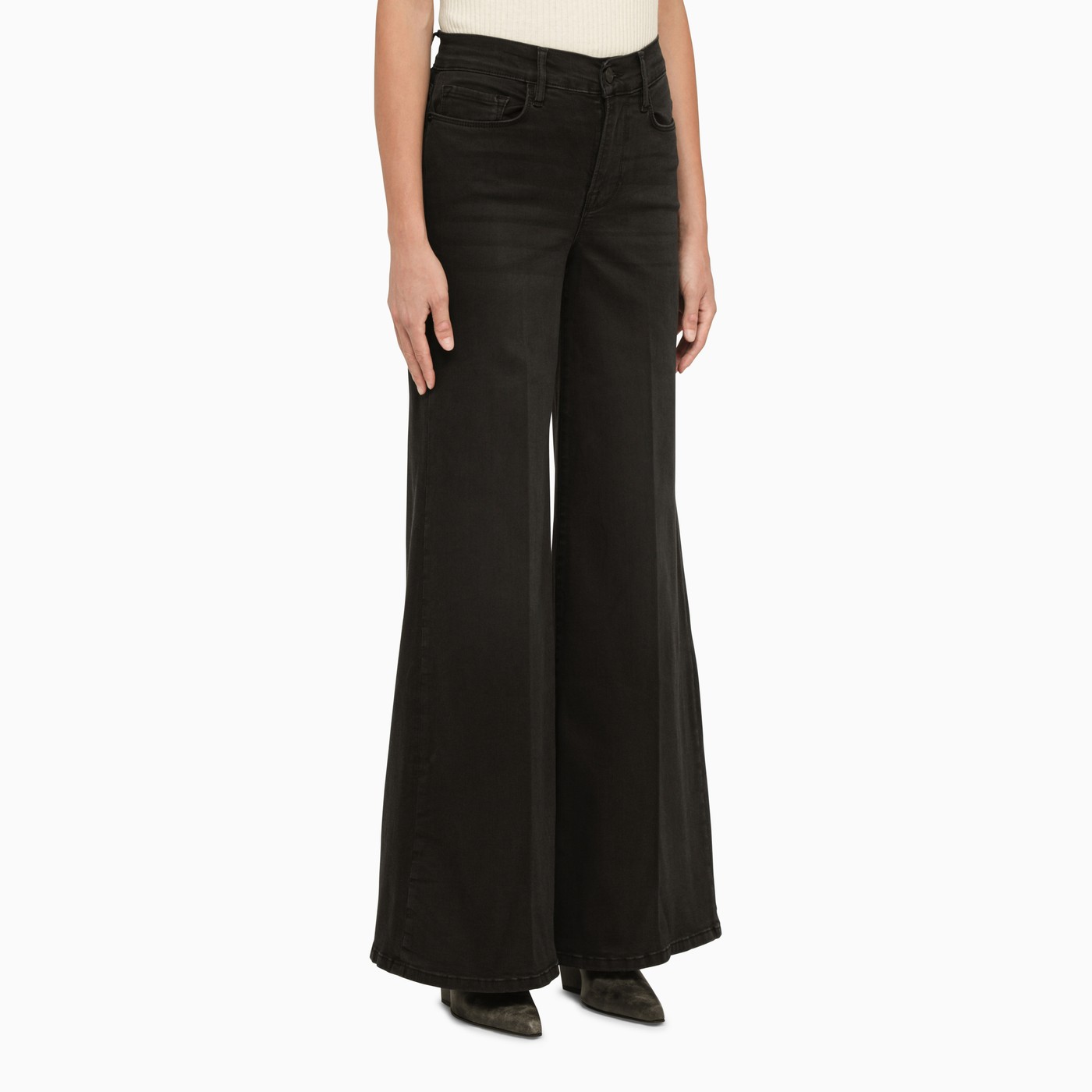 Frame Black denim wide jeans TheDoubleF
