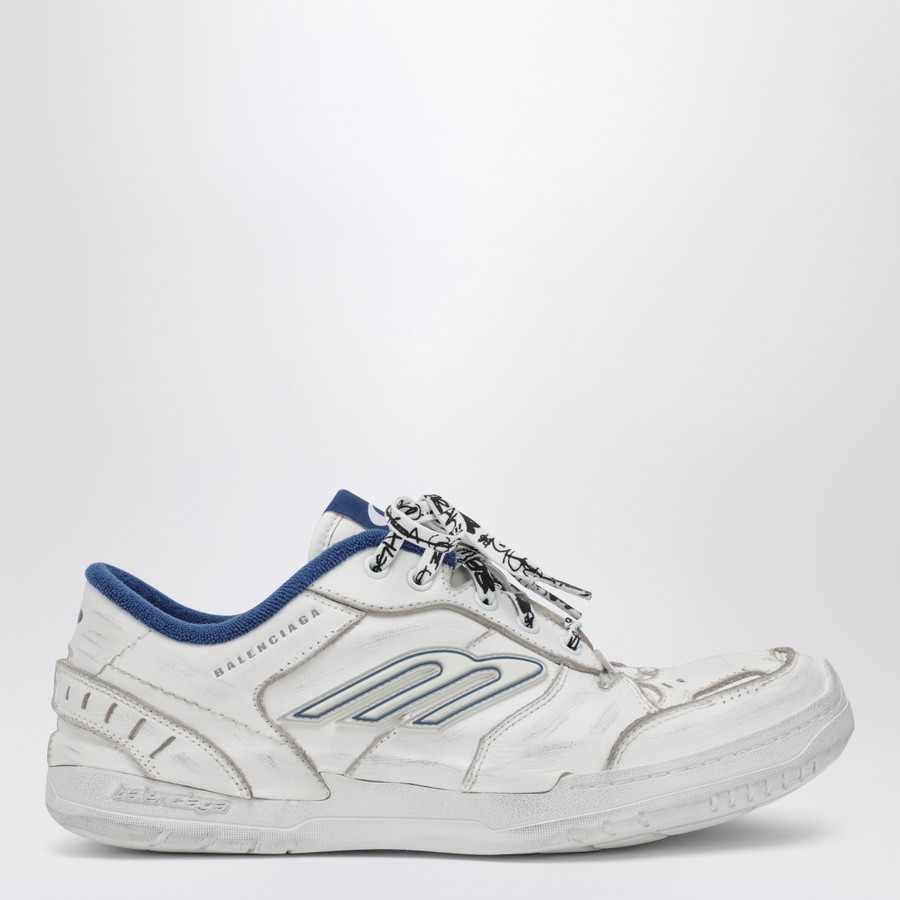 Balenciaga Hamptons Worn-Out Sneakers in White and Blue