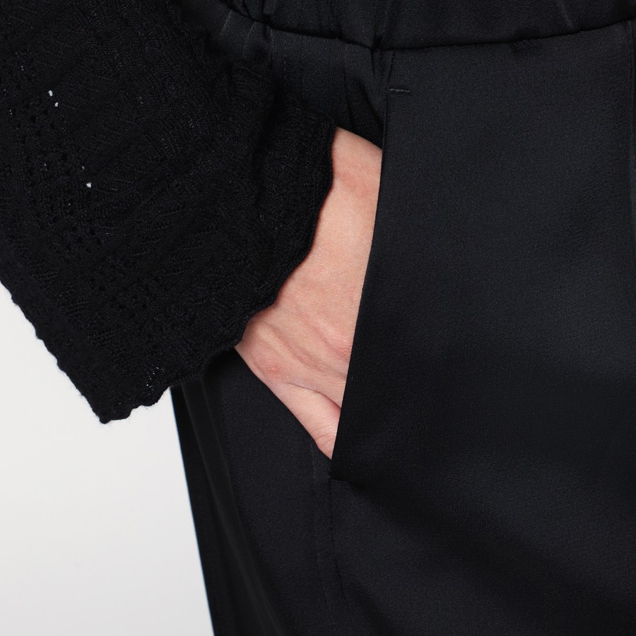 Jil Sander Black satin palazzo pants | TheDoubleF