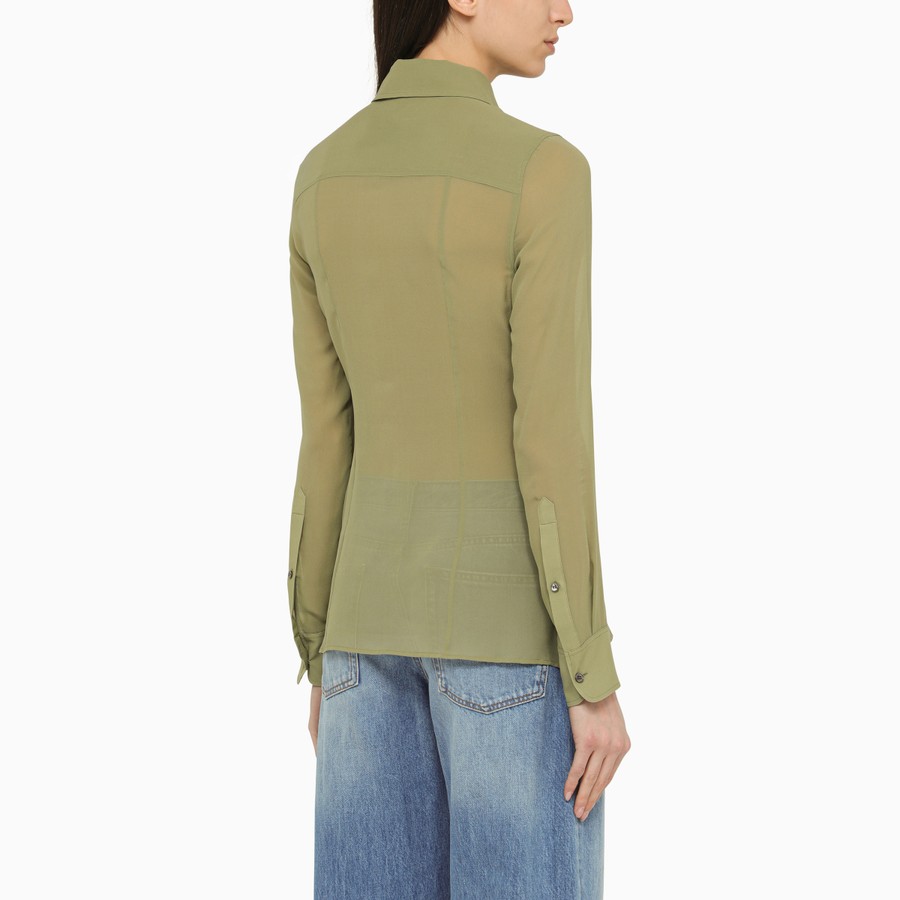 Ami Paris Olive green silk shirt | TheDoubleF