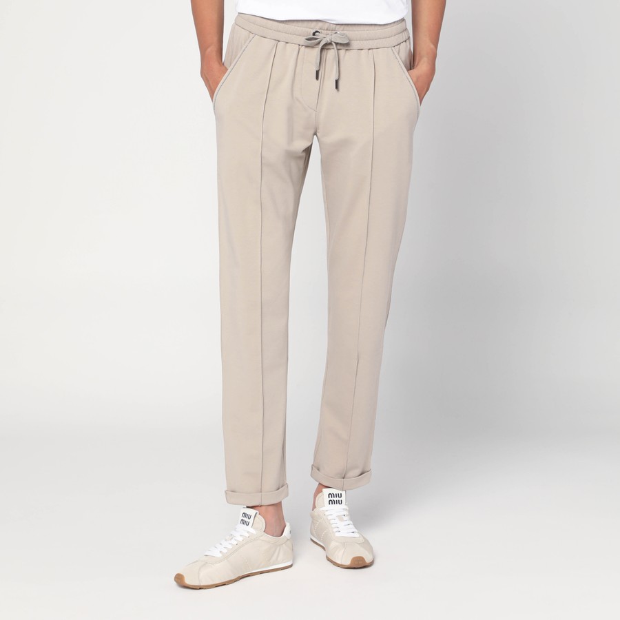 パンツ BRUNELLO CUCINELLI BEIGE COTTON JOGGERS Brunello Cucinelli Beige cotton joggers | TheDoubleF