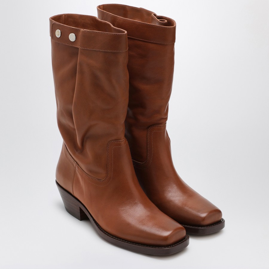 ショートブーツ・ブーティ Isabel Marant Ademe Havana Leather Biker Boot Isabel Marant Boots Ademe – Havana