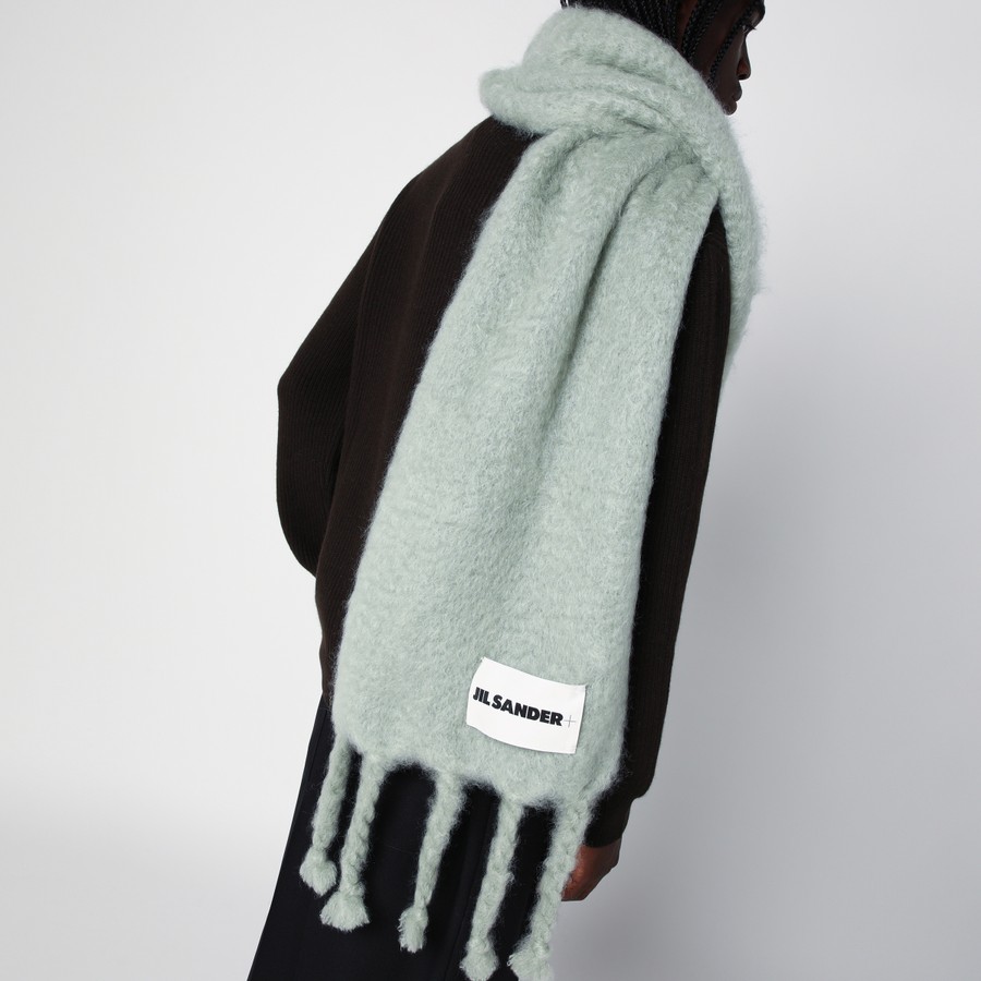 Jil Sander Pale green mohair blend scarf TheDoubleF
